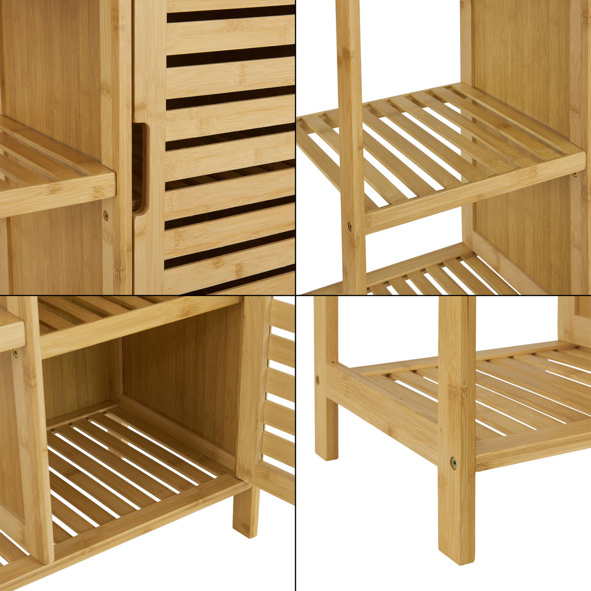BADEZIMMERSCHRANK Vetlanda - Naturfarben, Holz (66/87/33cm) - [en.casa]
