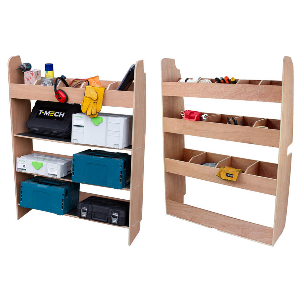 FAHRZEUGEINRICHTUNG Ford Transit Custom Regal & Werkzeugkasten - Braun, Holzwerkstoff (102/136/30cm) - Monstershop