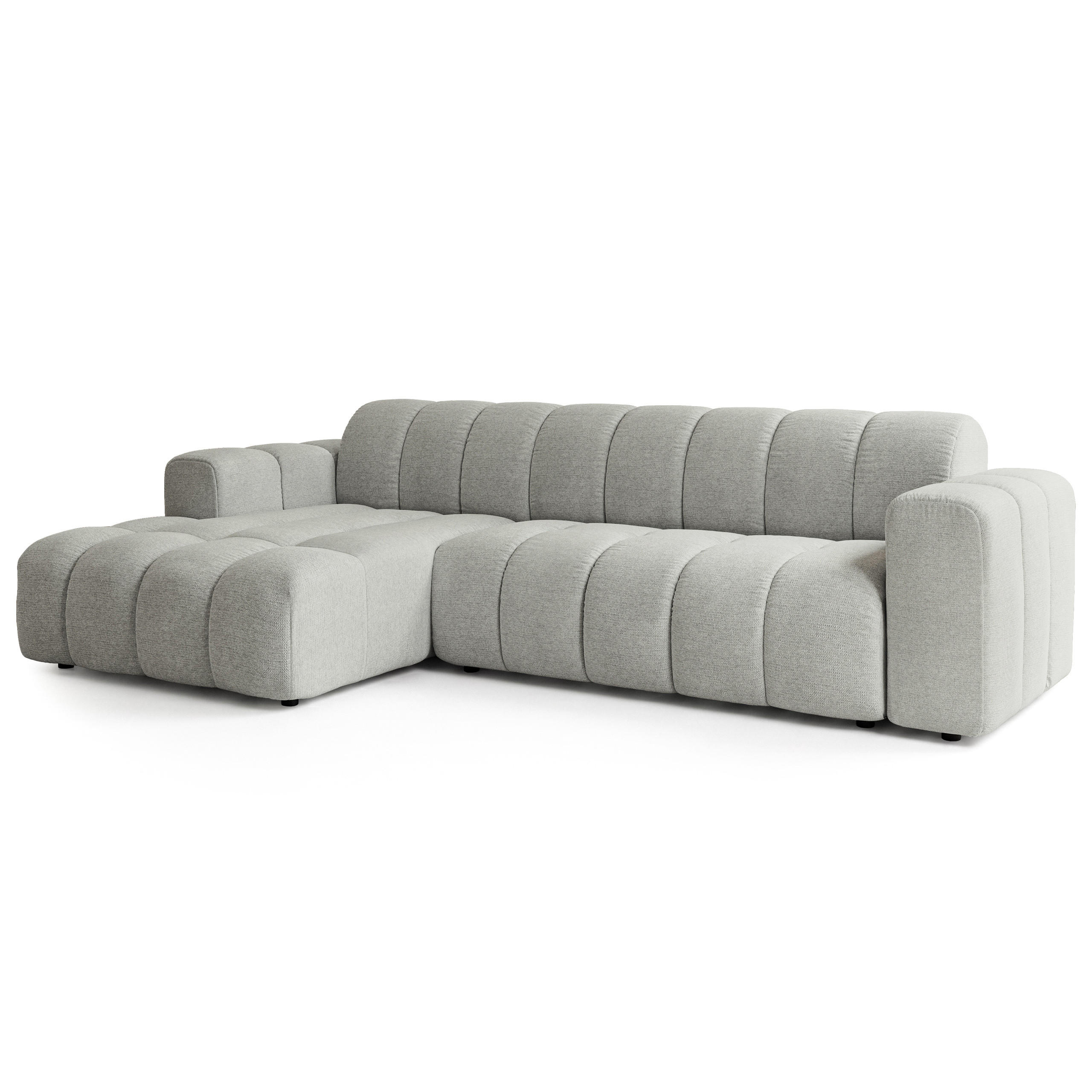 ROHOVÁ Sedačka SETIA ARAGON 83, Světle šedá - černá/světle šedá, dřevo/textil (304/165cm) - MASSENO