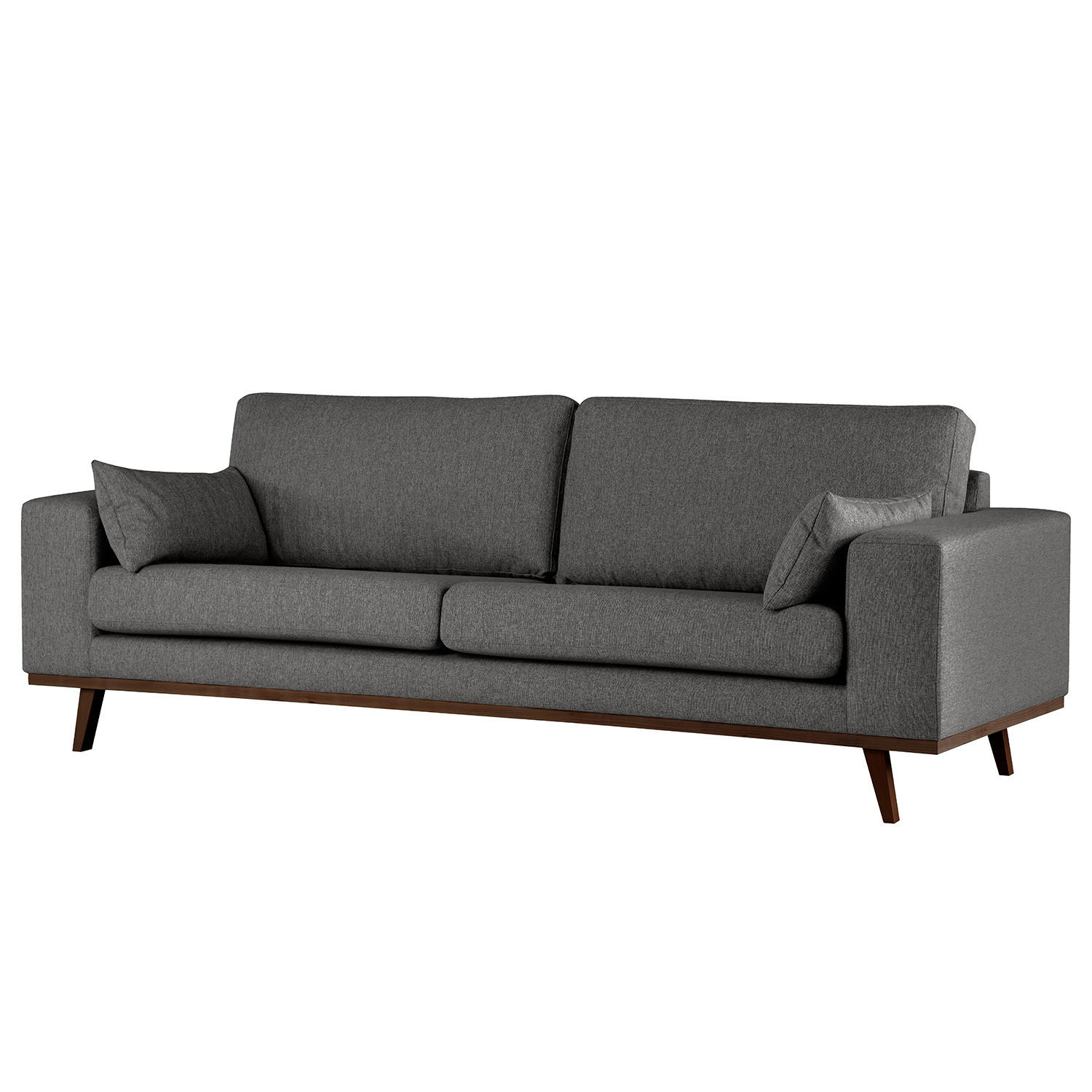 2-SITZER SOFA - Dunkelgrau/Buchefarben, Textil (197/81/88cm) - home24