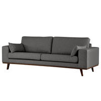 2-SITZER SOFA - Dunkelgrau/Buchefarben, Textil (197/81/88cm) - home24