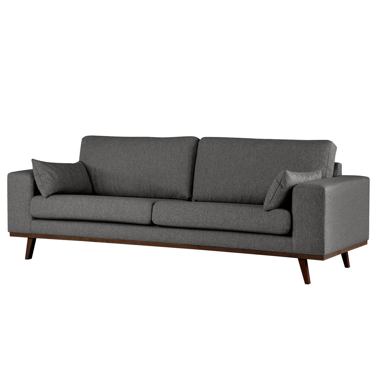 2-SITZER SOFA - Dunkelgrau/Buchefarben, Textil (197/81/88cm) - home24