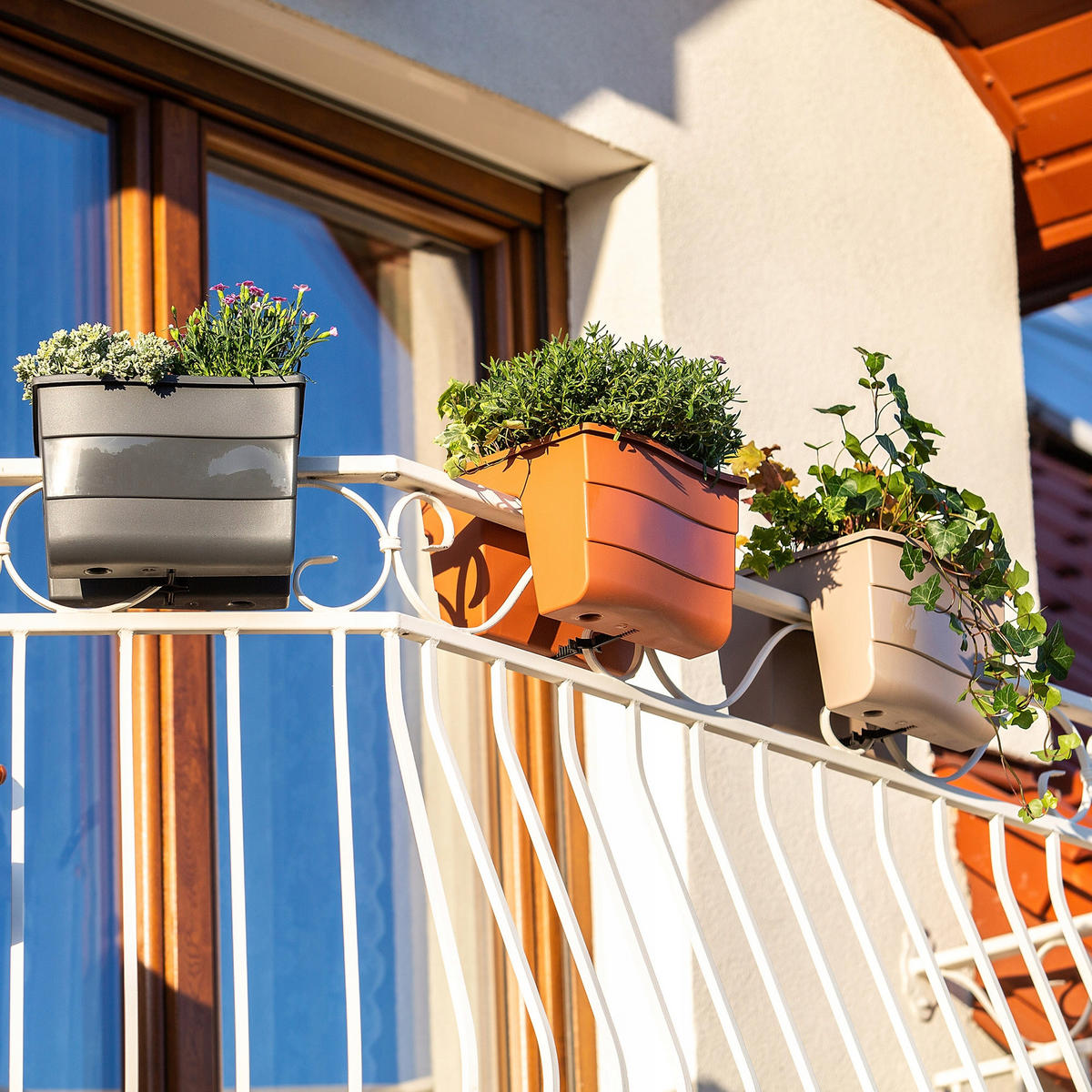 BALUSTRADENKASTEN 30 cm, Terrakotta - Terra cotta, Kunststoff (28/30cm) - KADAX
