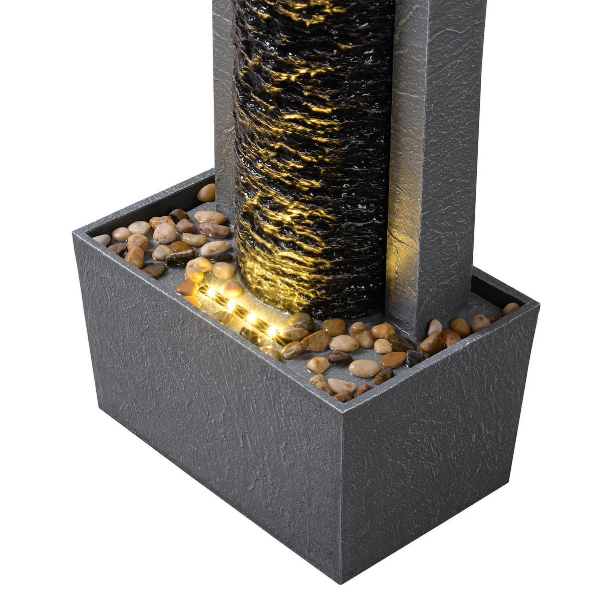 GARTENBRUNNEN Säule grau - Grau, Kunststoff (34/22/82cm) - Teamson Home