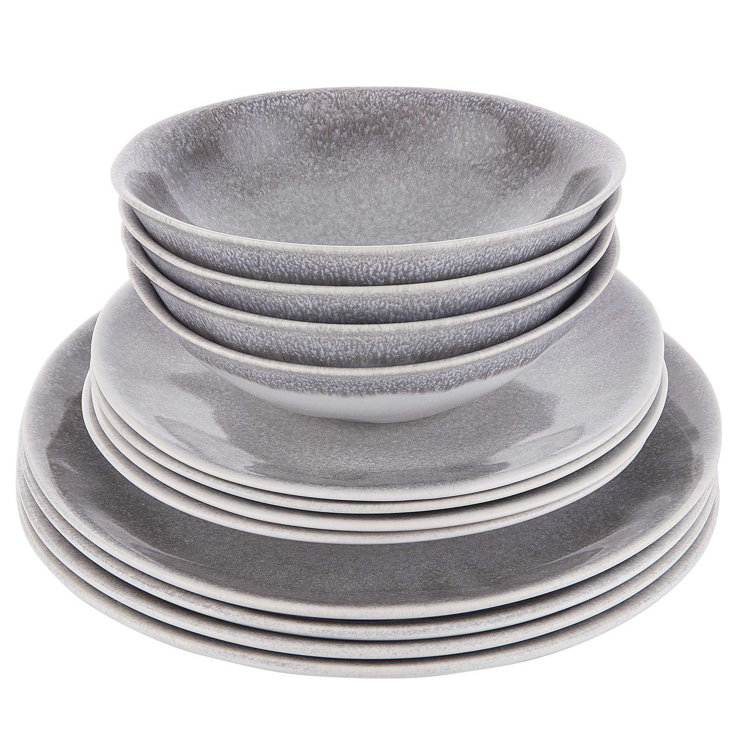 GESCHIRR-SET (12-teilig) Atlantis - Grau, Keramik (28/3/28cm) - BUTLERS