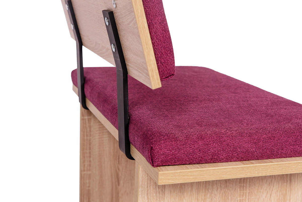 SITZBANK Die Stilvolle - Eichefarben/Violett, Holzwerkstoff/Textil (48/85/85cm) - Kundler Home