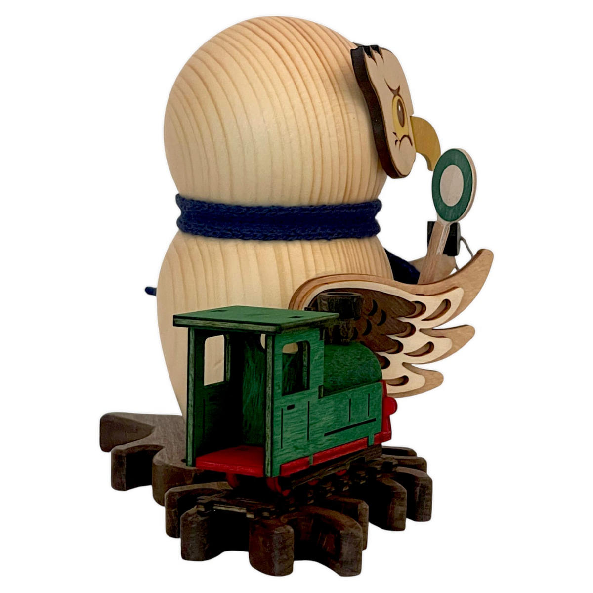 RÄUCHERFIGUR Eule mit Eisenbahn 15 cm - Multicolor, Holz (10/15/10cm)