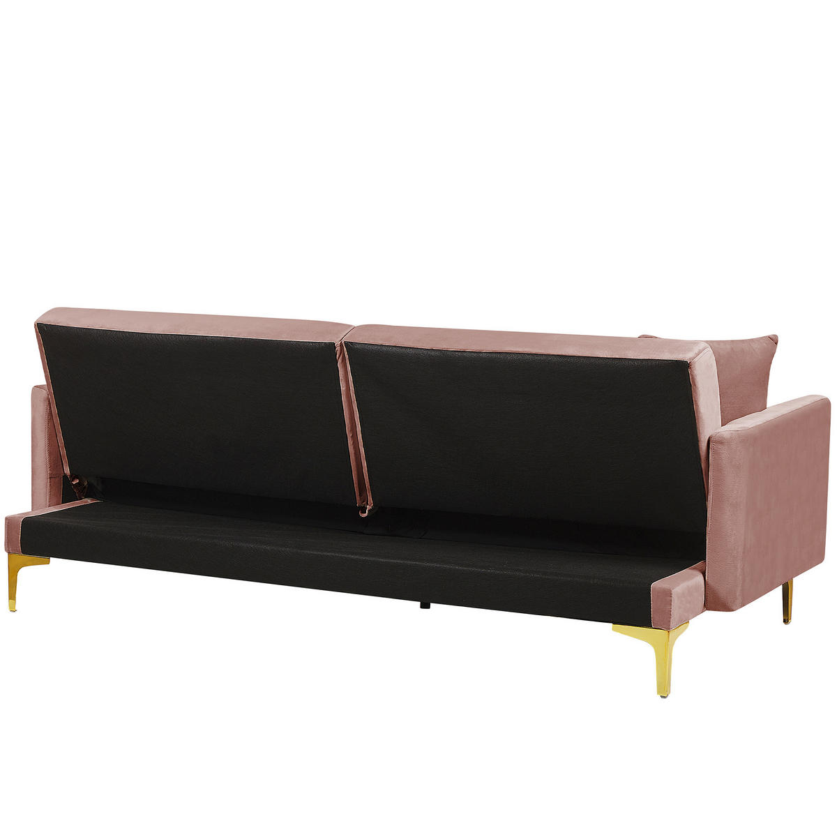 3-SITZER-SCHLAFSOFA Samtstoff Rosa Lucan - Pink, Textil (190/75/90cm) - Beliani