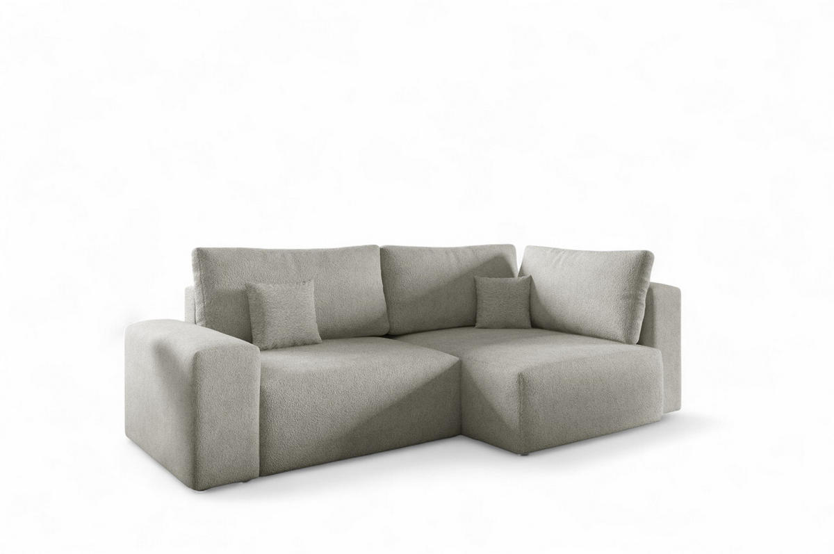 ECKSOFA Arona Mit Schlaffunktion - Hellgrau, Holzwerkstoff/Textil (253/148cm) - Fun Möbel