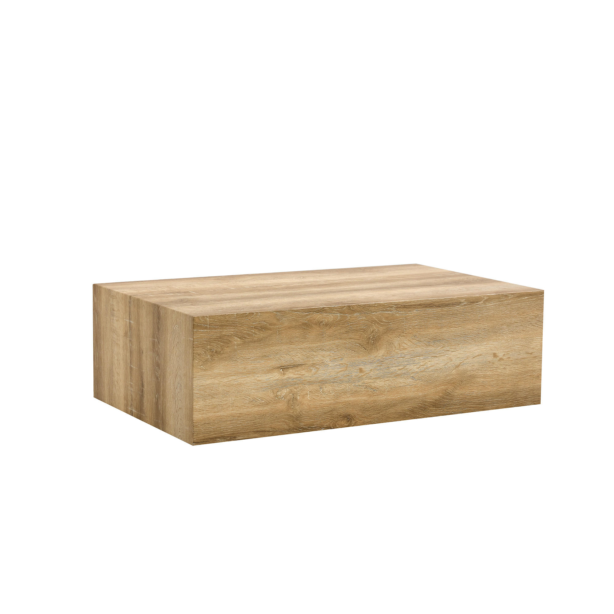 COUCHTISCH in Naturfarbe Wohnzimmertisch mit Marmorimitat-Textur für Wohnzimmer, B90/T50/H30 cm - Naturfarben, Holzwerkstoff (50/90/30cm) - STILVORA