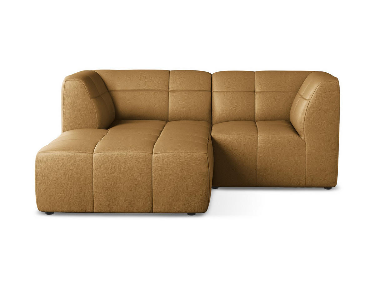 ECKSOFA Links Kunstleder Braun - Cognac/Schwarz, Holzwerkstoff/Kunststoff (191/175cm) - Makamii