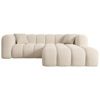 ECKSOFA Ottomane Rechts OLEA-L1 - 231x173x74 cm Beige Cord - Beige/Schwarz, Holzwerkstoff/Kunststoff (231/173cm) - ALTDECOR