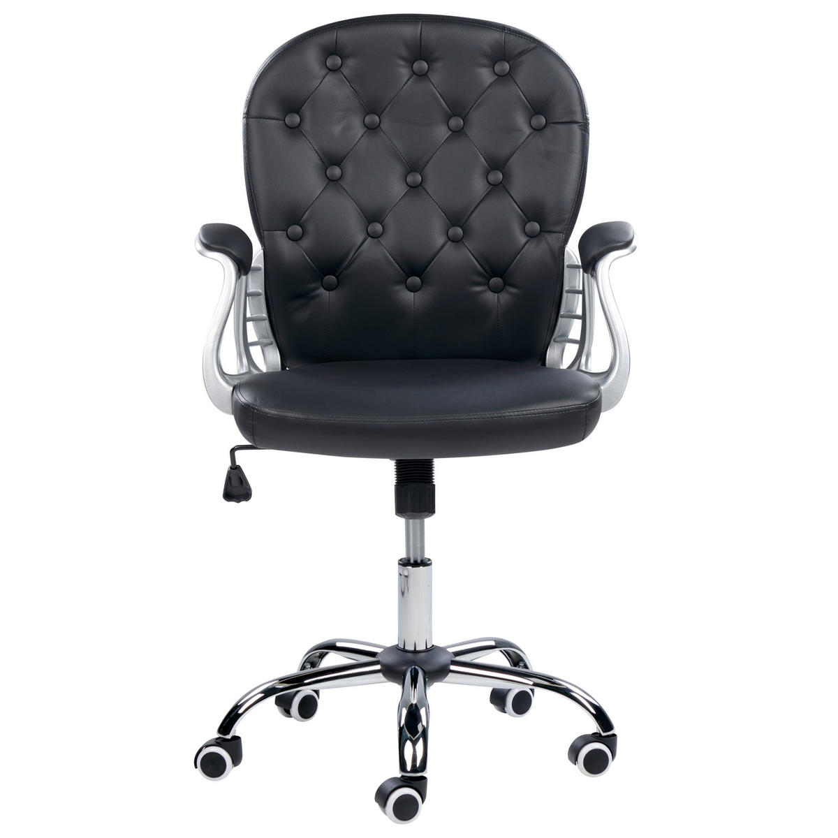 BÜROSTUHL Kunstleder Schwarz Princess - Schwarz, Textil/Metall (60/98/60cm) - Beliani