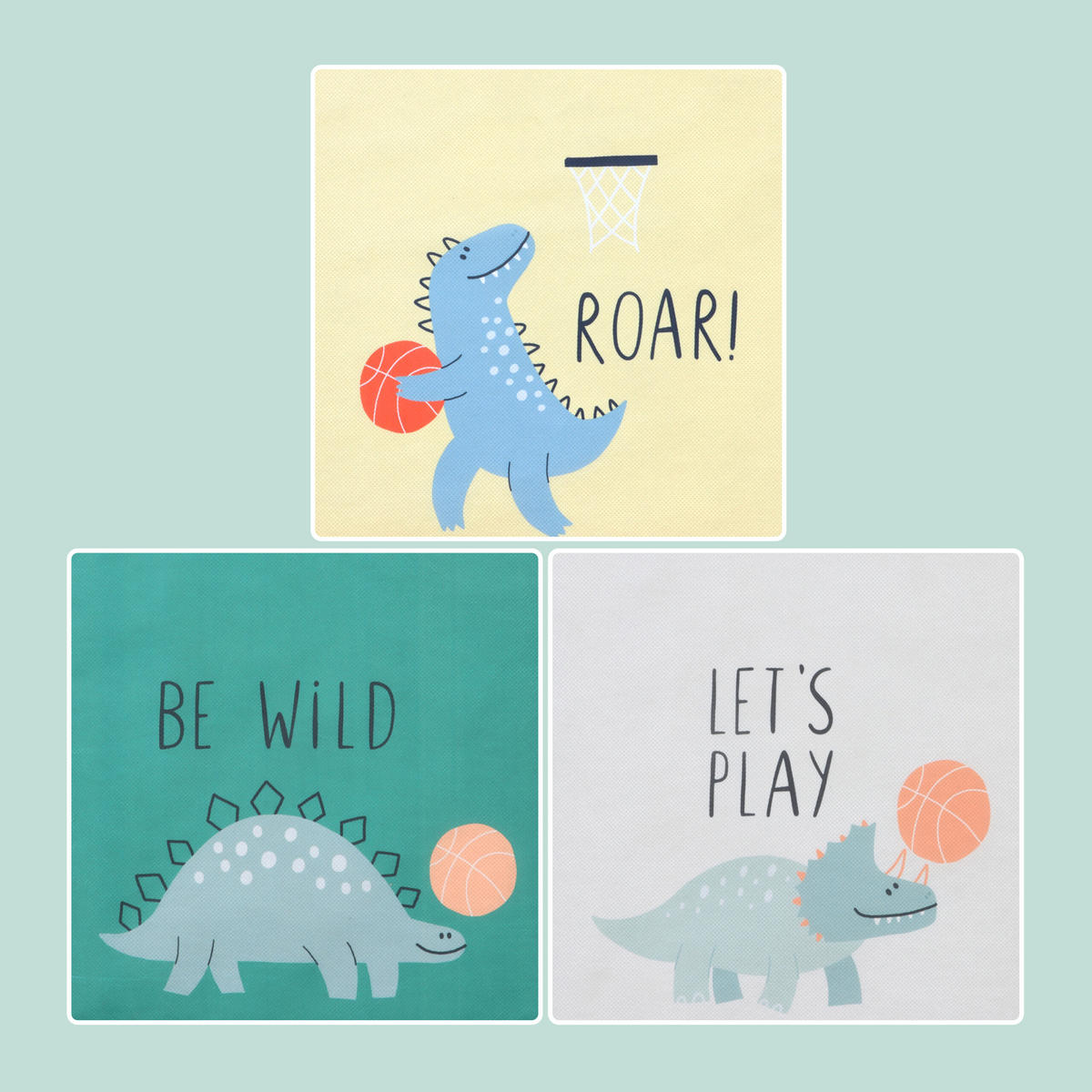 3xKINDERAUFBEWAHRUNGSBOXEN - Multicolor, Wellpappe/Textil (30/30cm) - Relaxdays