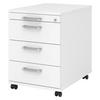ROLLCONTAINER - 3 Materialschubladen 58/42,8/59 cm in Weiß Chromgriff (Metall) - Weiß, Holzwerkstoff (42.8/59/58cm) - bümö