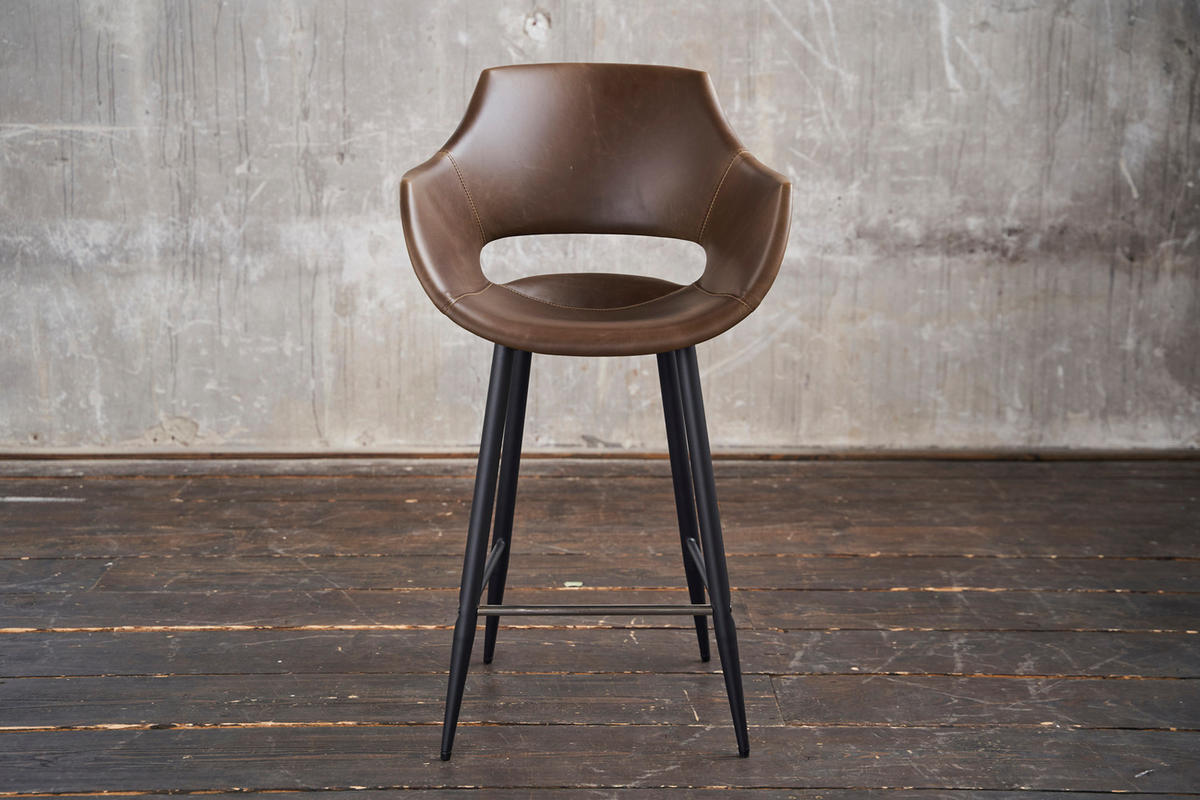 THEKENHOCKER ZAJA Dunkelbraun Kunstleder - Dunkelbraun, Leder (57/103/59cm) - KAWOLA