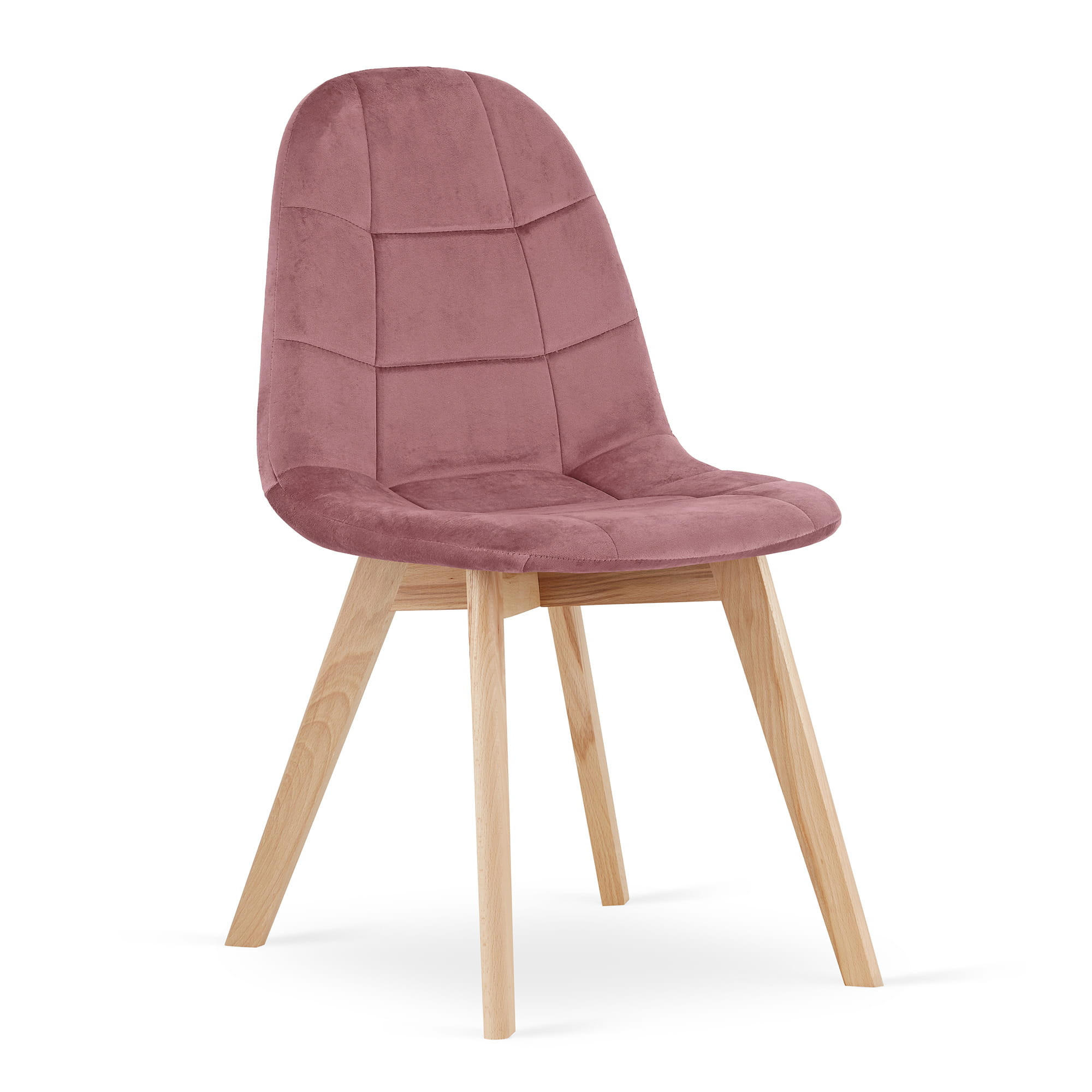 STUHL SORANO 1 Stück, Rosa, mit Samtstoff gepolstert - Rosa, Holz/Textil (45/82/54cm) - Komodee