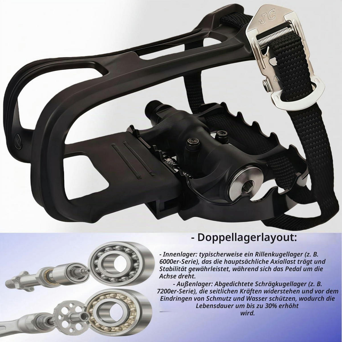 FAHRRADPEDALE Hybrid SPD mit 4D-Verstellriemen Schwarz - Schwarz, Metall (15/1.5/17cm)