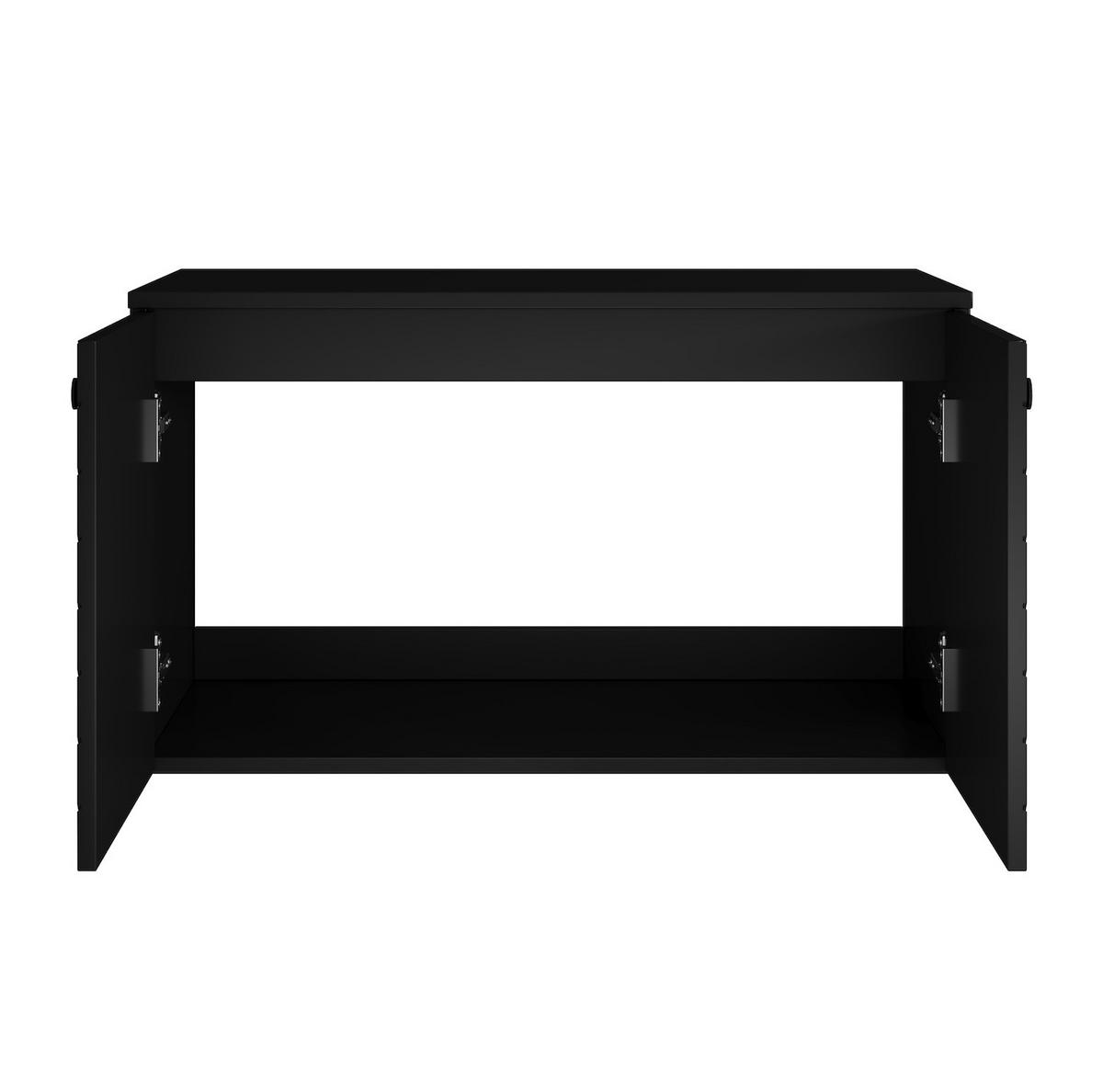 WASCHBECKENUNTERSCHRANK Orlando 2 Türe Schwarz Matt - 80 x 47 x 61 cm - Schwarz, Holz (80/46/44cm) - Badplaats