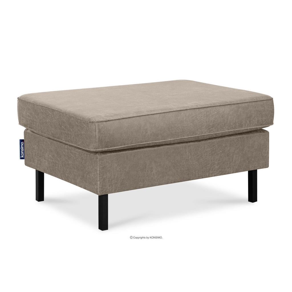 Thumbnail - Konsimo® Hockerstuhl, Hellgrau, Textil, Rechteckig, 93x48x70 cm, Hergestellt in Europa, Wohnzimmer, Hocker, Sitzhocker