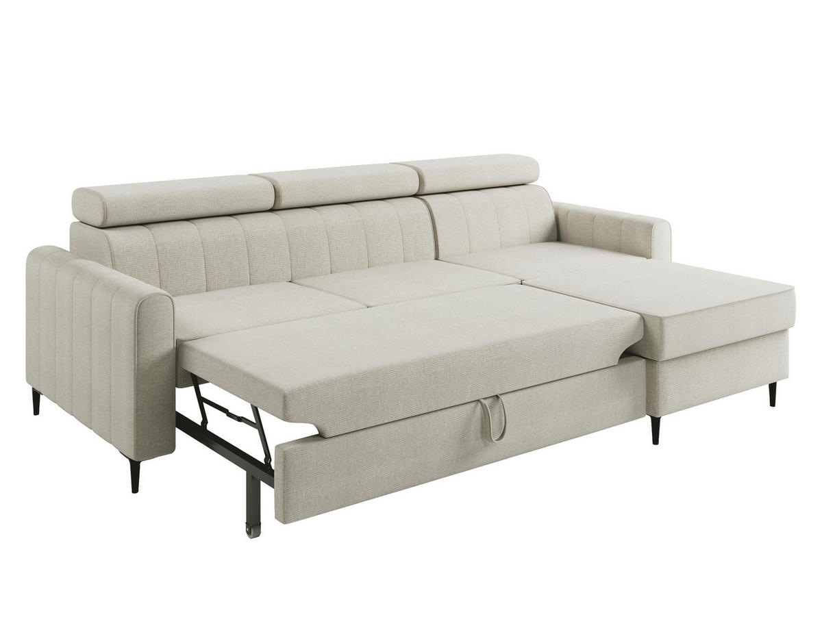ECKSOFA Toronto III - Hellgrau/Schwarz, Holz/Kunststoff (250/169cm) - MIRJAN24