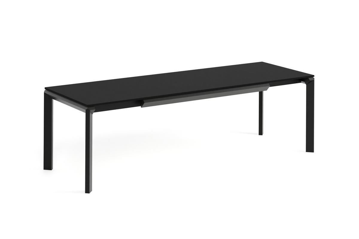 ESSTISCH FADO - Schwarz, Holzwerkstoff (90/160/76cm) - Meblini