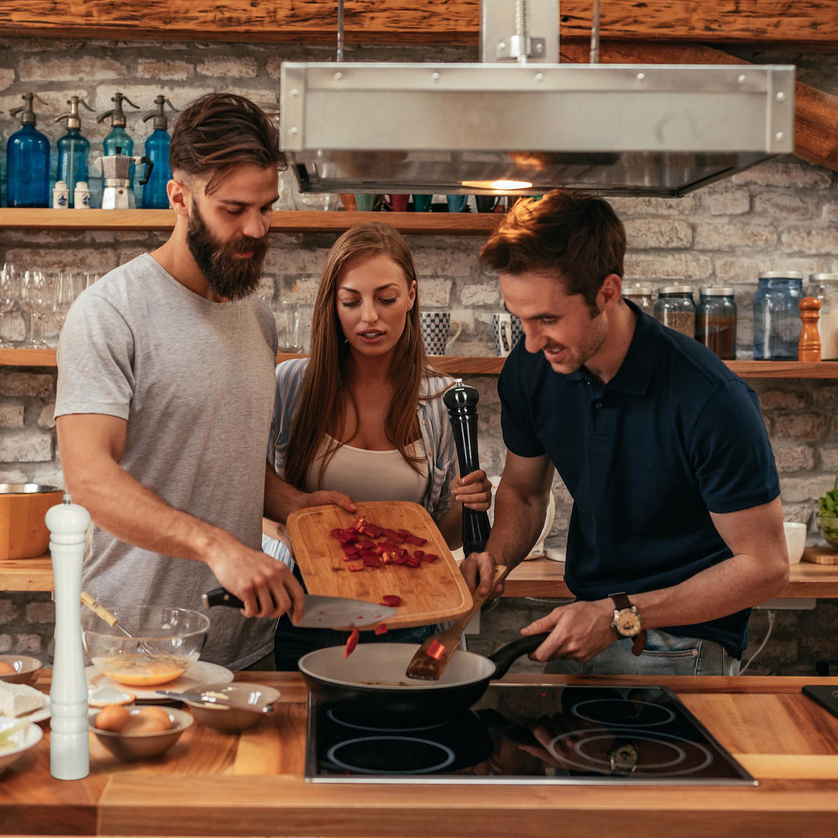 2XPFEFFERMÜHLE - Multicolor, Holz/Keramik (6.5/40/6.5cm) - Relaxdays
