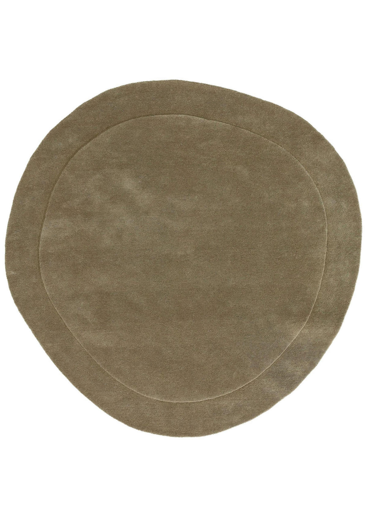 WOLLTEPPICH Shape Hellgrün ø 200 cm rund - Hellgrün, Textil (200/200cm) - benuta Pure