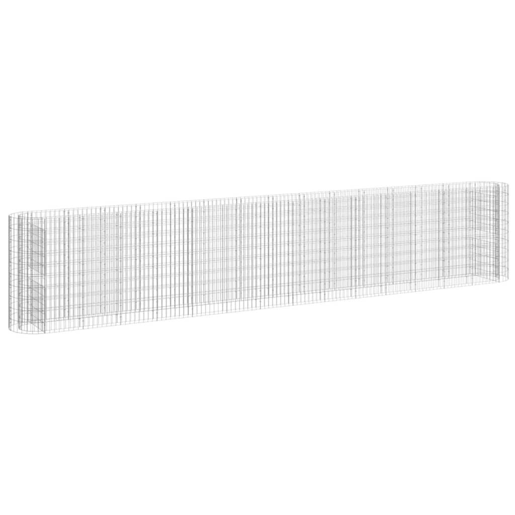 furnicato Gabionen-Hochbeet Silber 50x100x540 cm