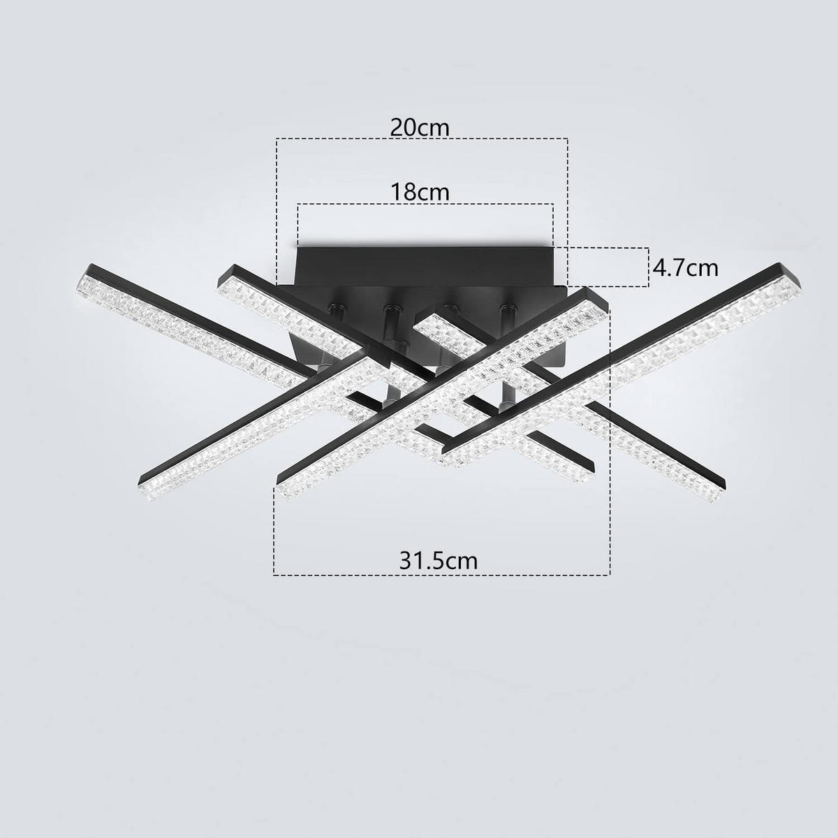 LED-DECKENLEUCHTE Orvyn 13/36/50 cm - Schwarz, Metall (36/13/50cm) - ZMH