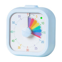 TIMER Blå visuell plast 60 minuter fyrkantig - Blå, Plast (9/9/4.5cm) - Relaxdays