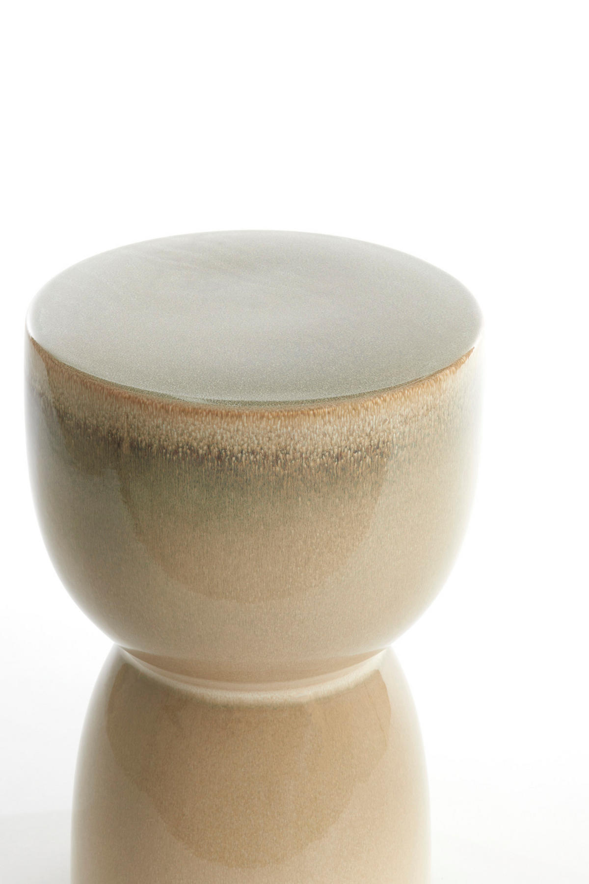 HOCKER Finca Weiß Ø28,5/42 cm - Beige, Keramik (28.5/28.5/42cm) - Light & Living
