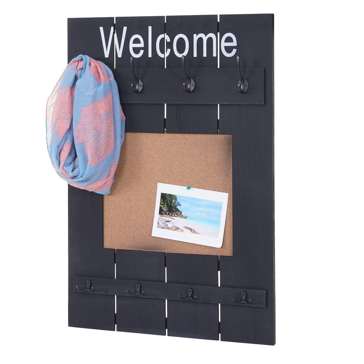 WANDGARDEROBE MIT PINNWAND Grau - Grau, Holz (60/91/3cm) - MCW