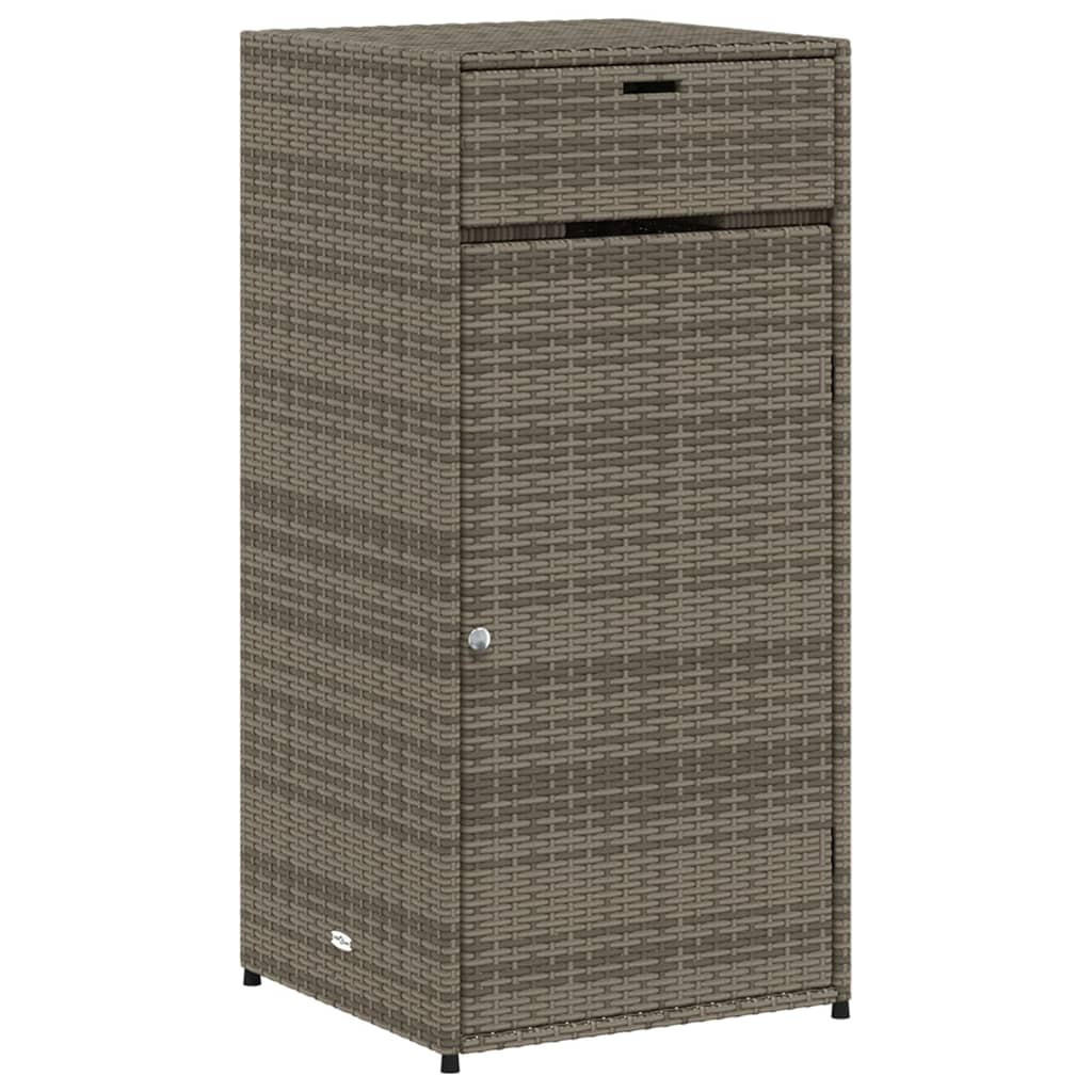 GARTENSCHRANK Grau 55x55x111 cm Poly Rattan - Grau, Kunststoff (55/111/55cm) - furnicato