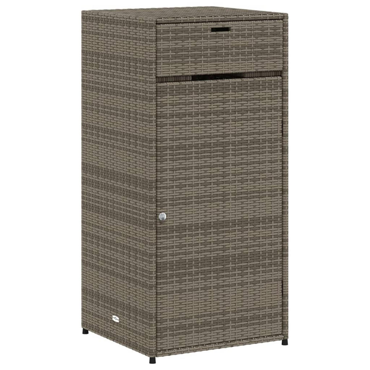 GARTENSCHRANK Grau 55x55x111 cm Poly Rattan - Grau, Kunststoff (55/111/55cm) - furnicato