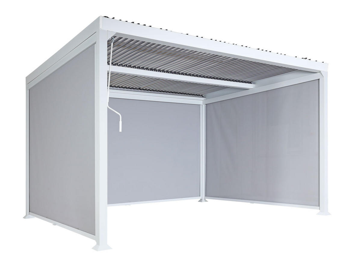 PERGOLA 3x Seitenwand für 3x3,7m 224x370x300cm Weiß - Weiß, Metall (370/224/300cm) - BERLINLODGE