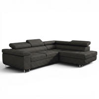 ECKSOFA Jade Mit Schlaffunktion - Schwarz, Holzwerkstoff/Textil (275/202cm) - Fun Möbel