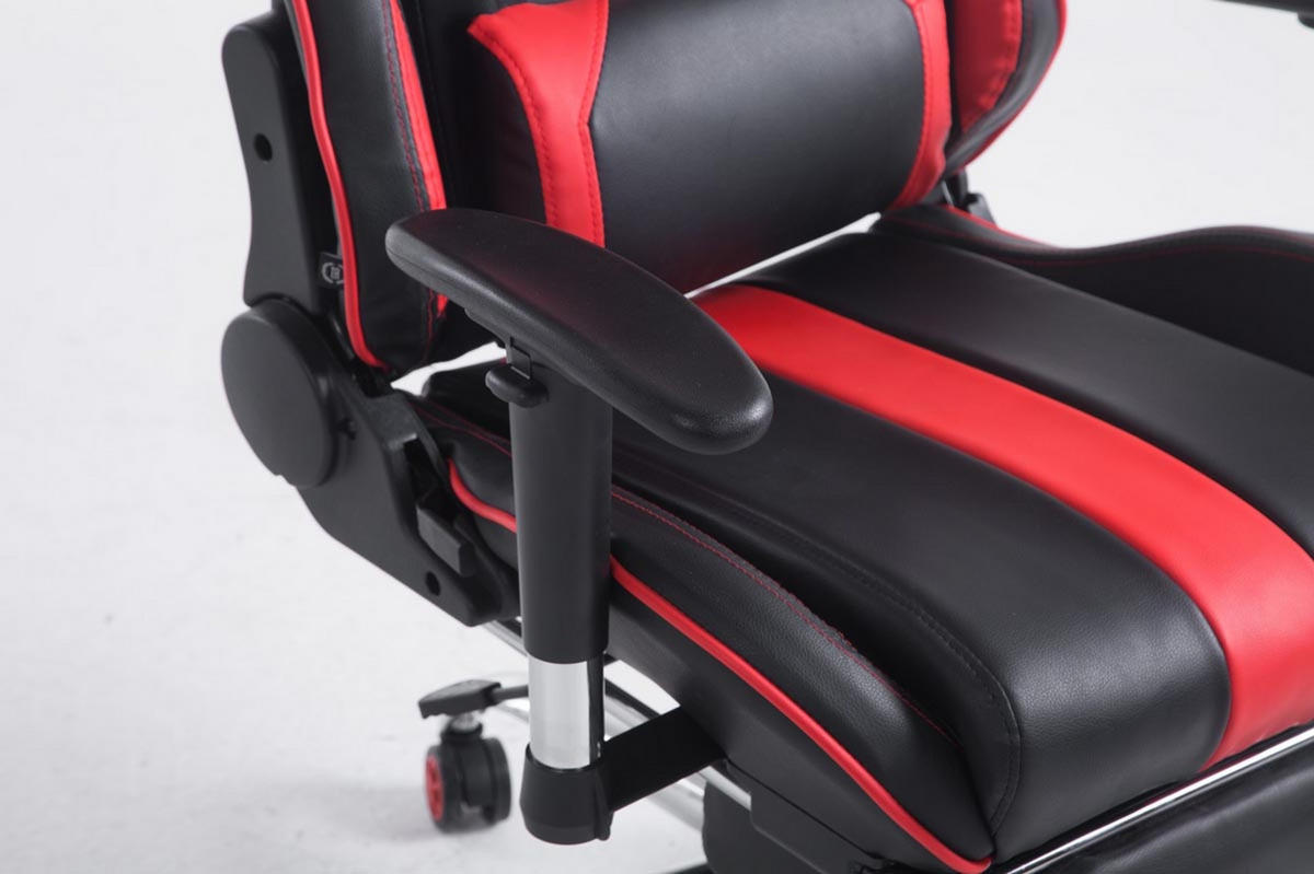 GAMINGSTUHL Limitless mit Fußablage, Schwarz/Rot - Rot, Textil/Metall (70/135/58cm) - TPFLiving