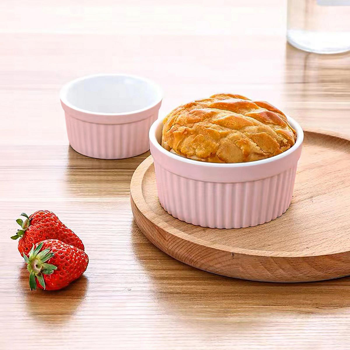 SOUFFLE AUFLAUFFORM Porzellan (6-tlg.) - Pink, Keramik (7.8/4.6/7.8cm) - Intirilife