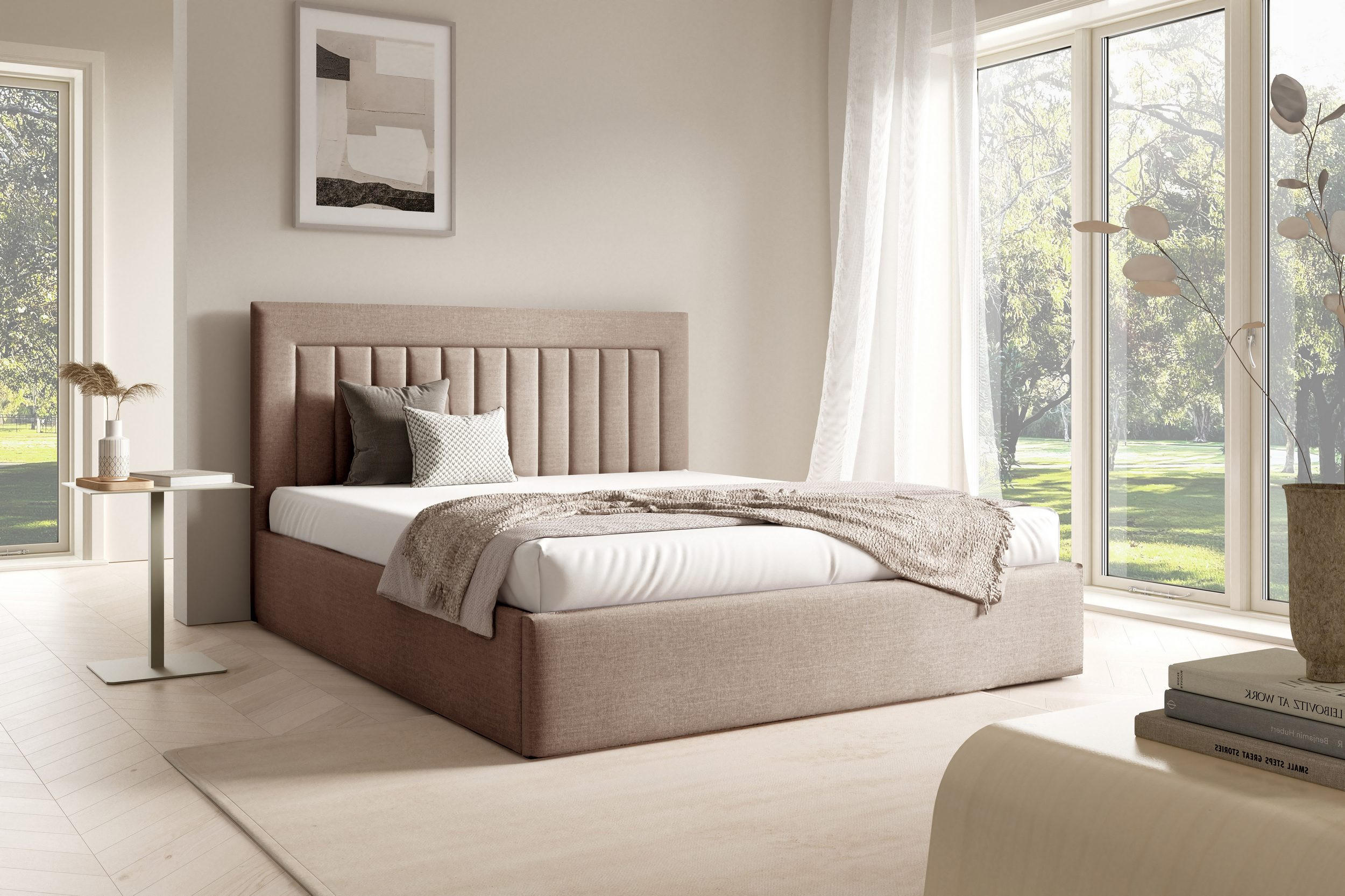 POLSTERBETT BEZA I - Dunkelbeige - Beige, Textil (140/200cm) - AN-Moebel 4u