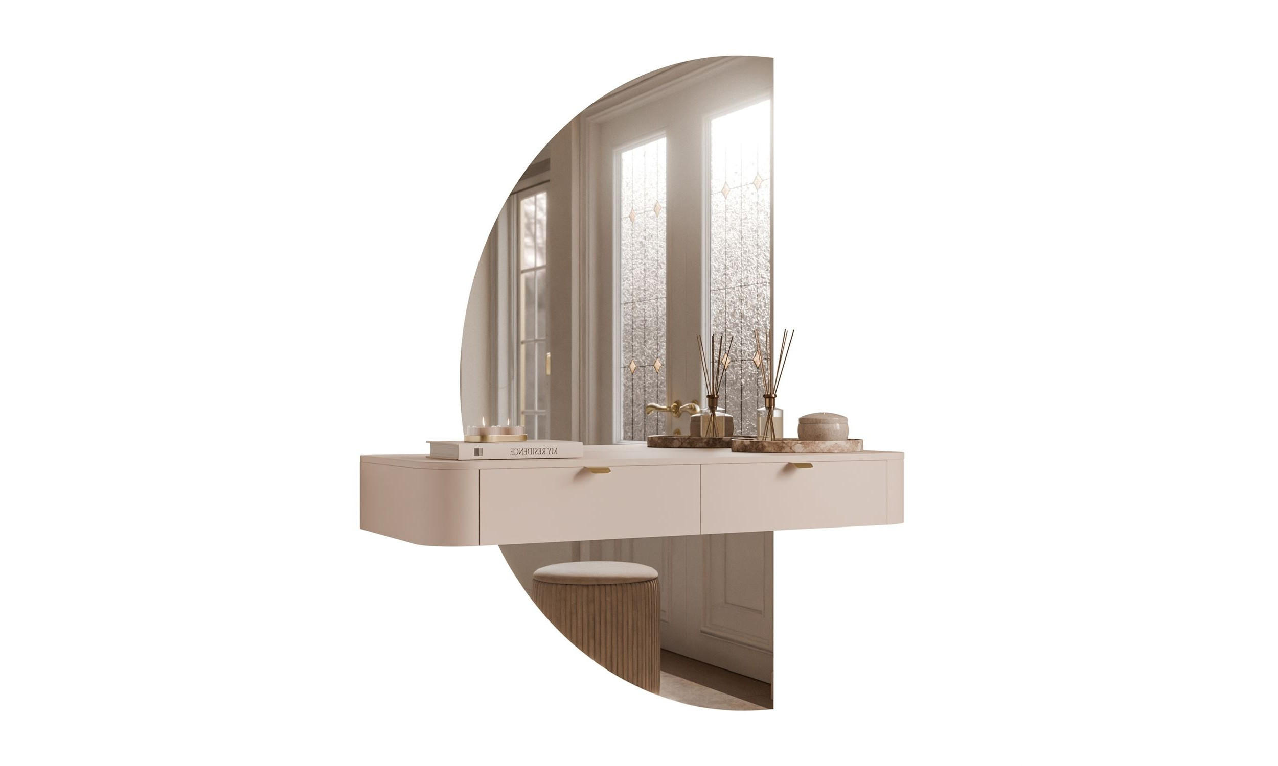 Lookway Schminktisch Kaschmir, Gold 110x159x40 cm