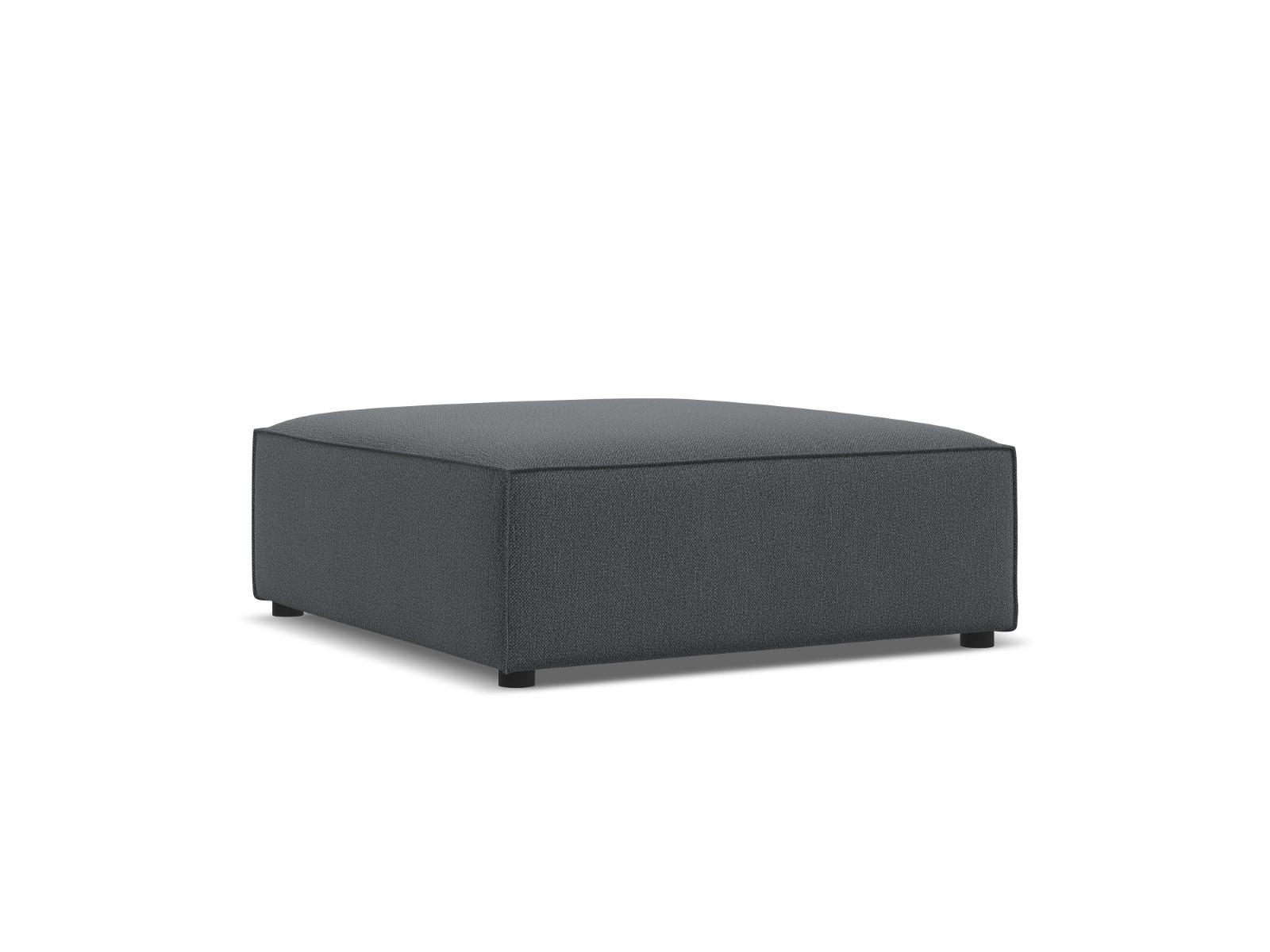 POUF Jodie aus strukturiertem Stoff dunkelgrau - Dunkelgrau, Textil (80/40/102cm) - Micadoni