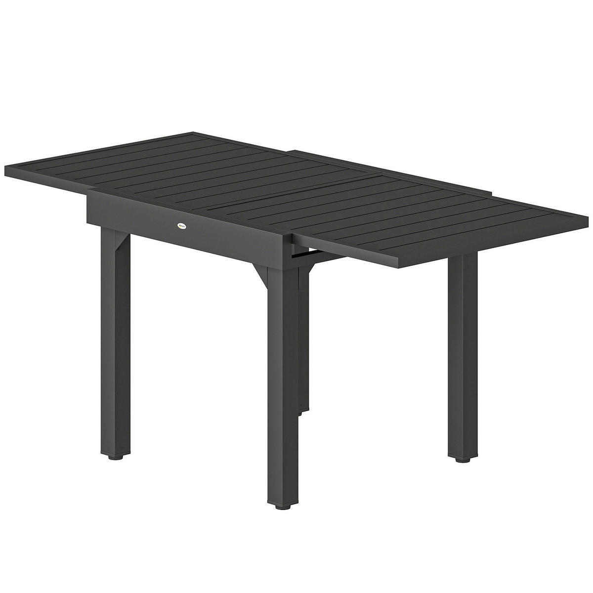 GARTENTISCH DE-07340 ausziehbar mit Lamellenplatte für 4-6 Personen Schwarz - Schwarz, Metall (160/80/75cm) - ComfortXL