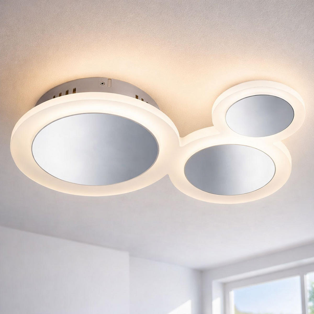 LED DECKENLEUCHTE Metall Chrom Silber - Silberfarben, Metall (39/28/7.5cm) - Wofi