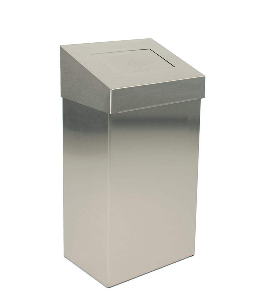 MÜLLEIMER Robuster Mit Pushdeckel 50 Liter 68 x 38 x 25 cm Edelstahl - Grau, Metall (38/68/25cm) - PROREGAL
