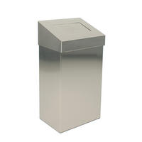 MÜLLEIMER Robuster Mit Pushdeckel 50 Liter 68 x 38 x 25 cm Edelstahl - Grau, Metall (38/68/25cm) - PROREGAL