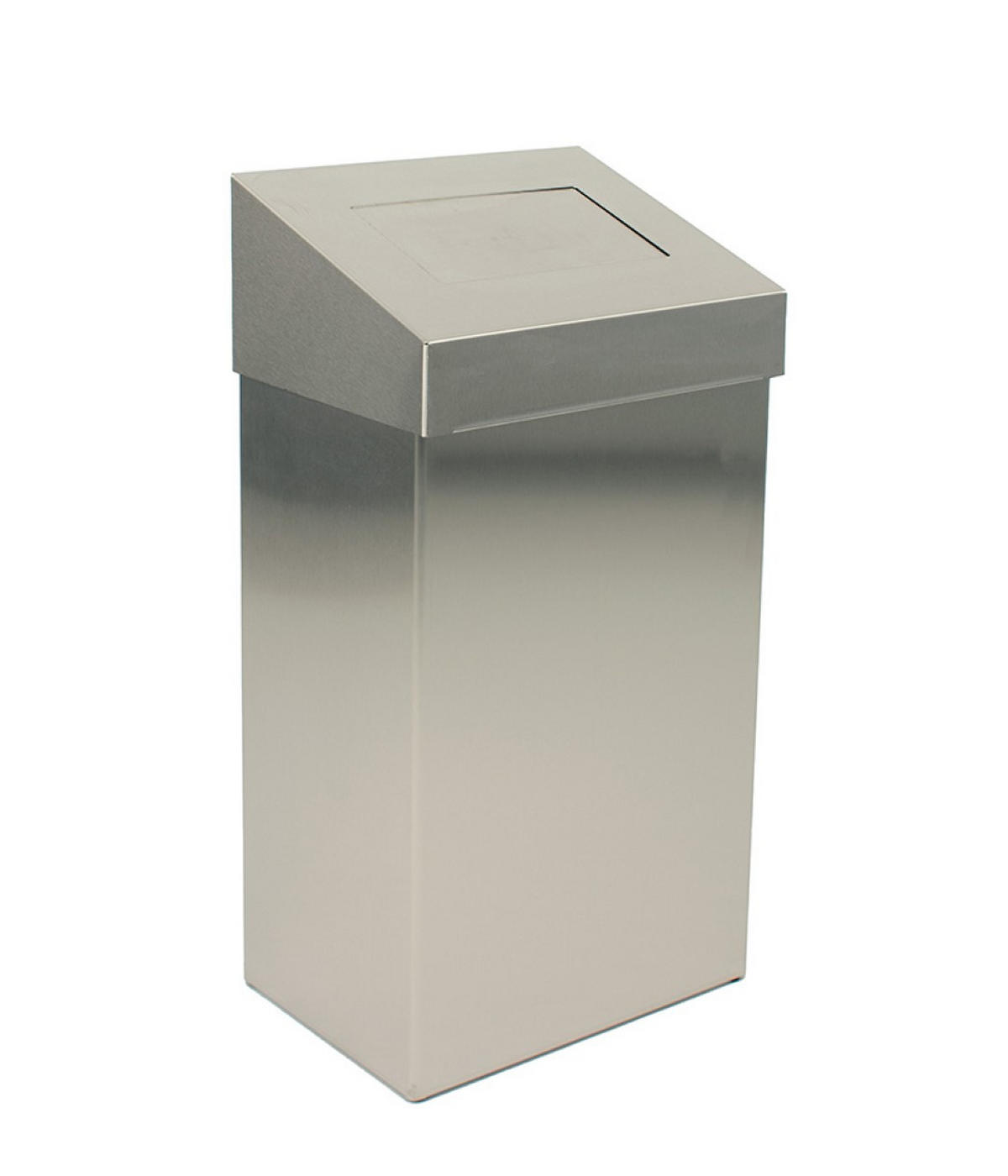 MÜLLEIMER Robuster Mit Pushdeckel 50 Liter 68 x 38 x 25 cm Edelstahl - Grau, Metall (38/68/25cm) - PROREGAL