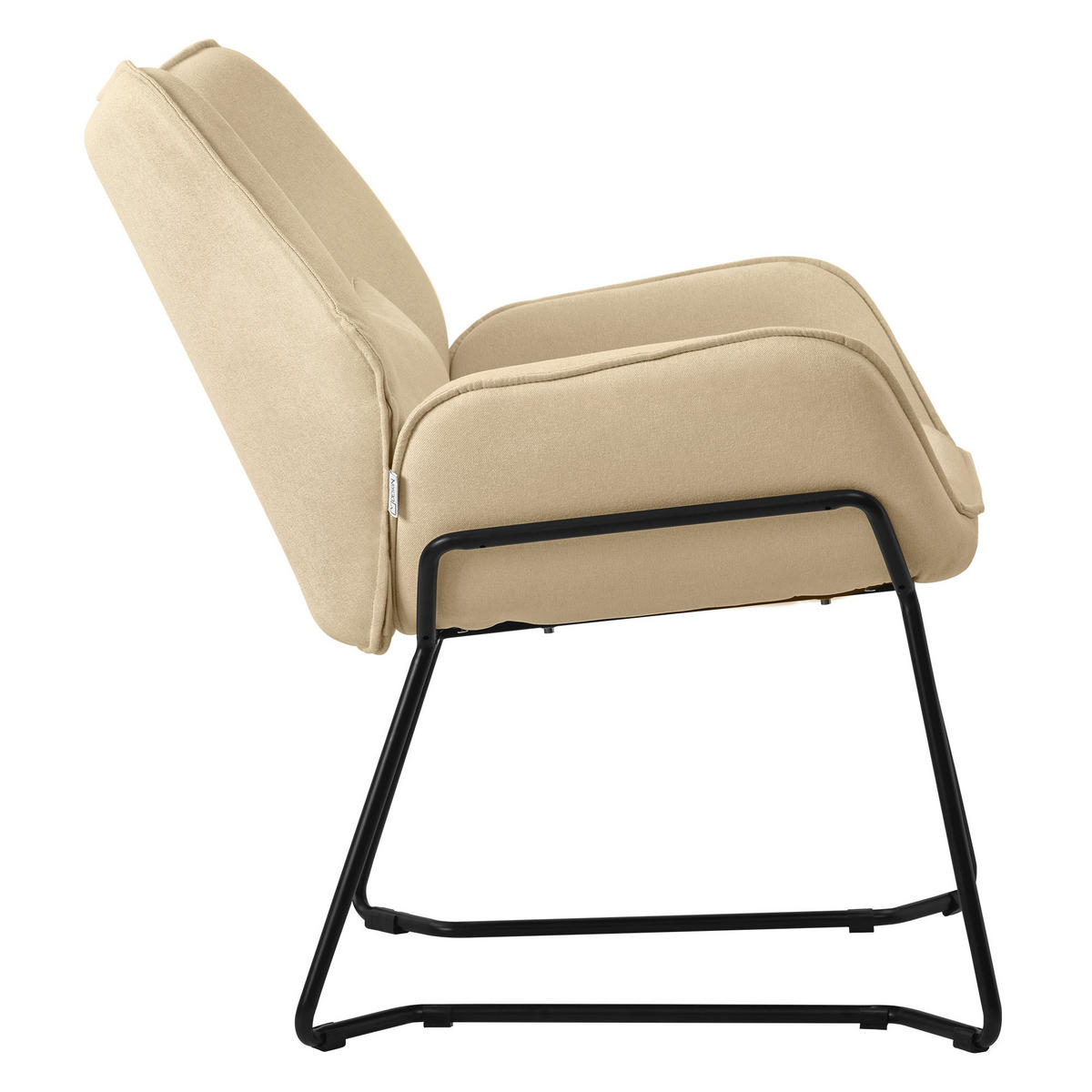 RELAXSESSEL Leinen Sand - Gelb, Metall (77/85/75cm) - ML-DESIGN