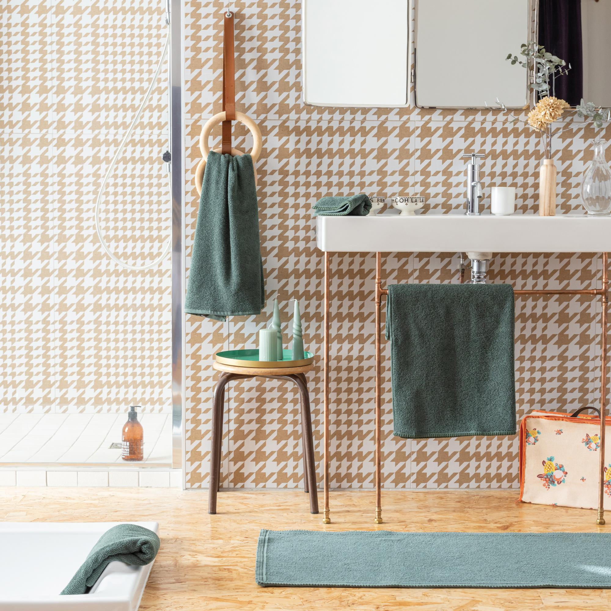 BADEMATTE Etia farn 54 x 64 cm - Grün, Textil (54/64cm) - Vivaraise