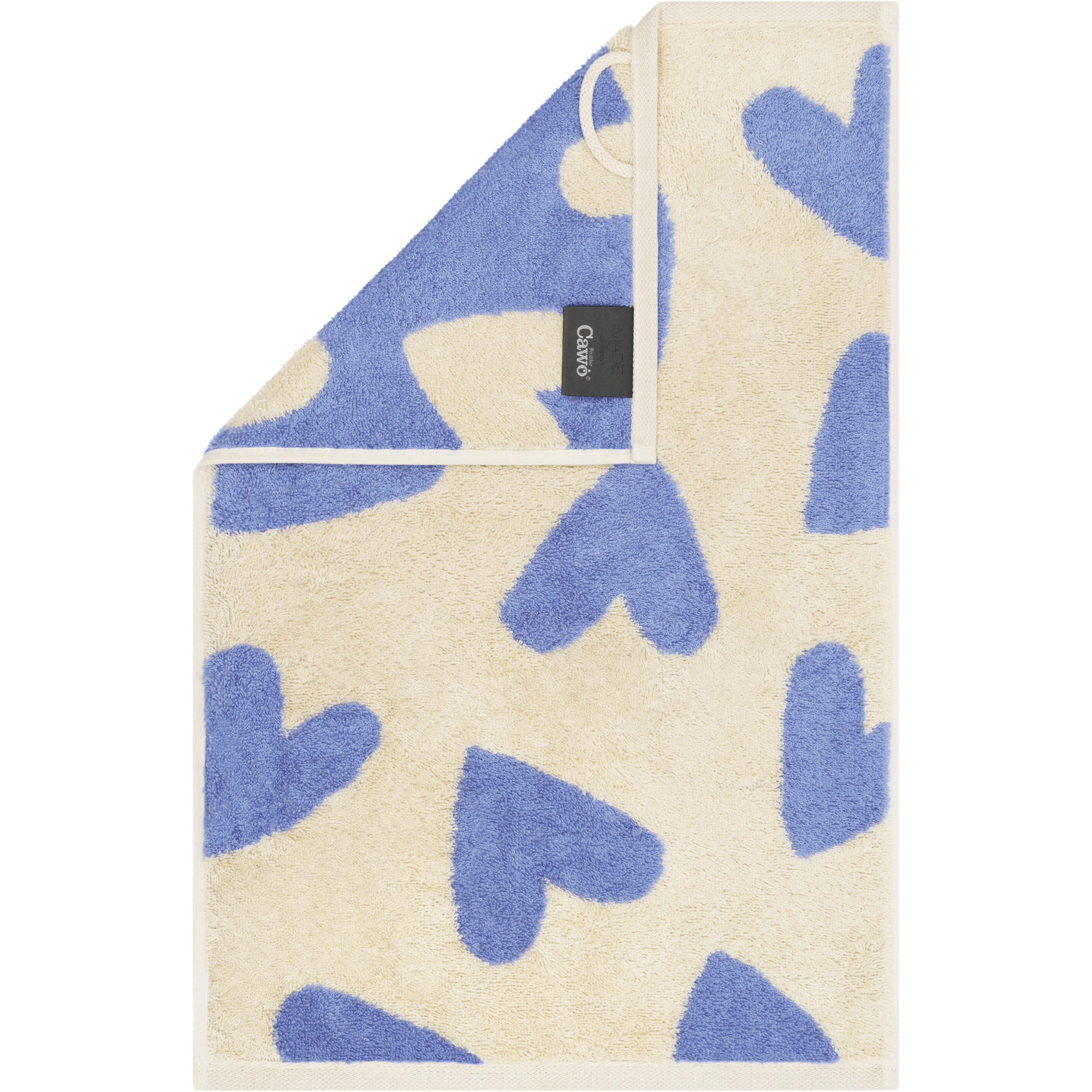 GÄSTETUCH HEART BEATS HEARTS 6275 CAPRI - 31 - Blau, Textil (30/50cm) - Cawoe